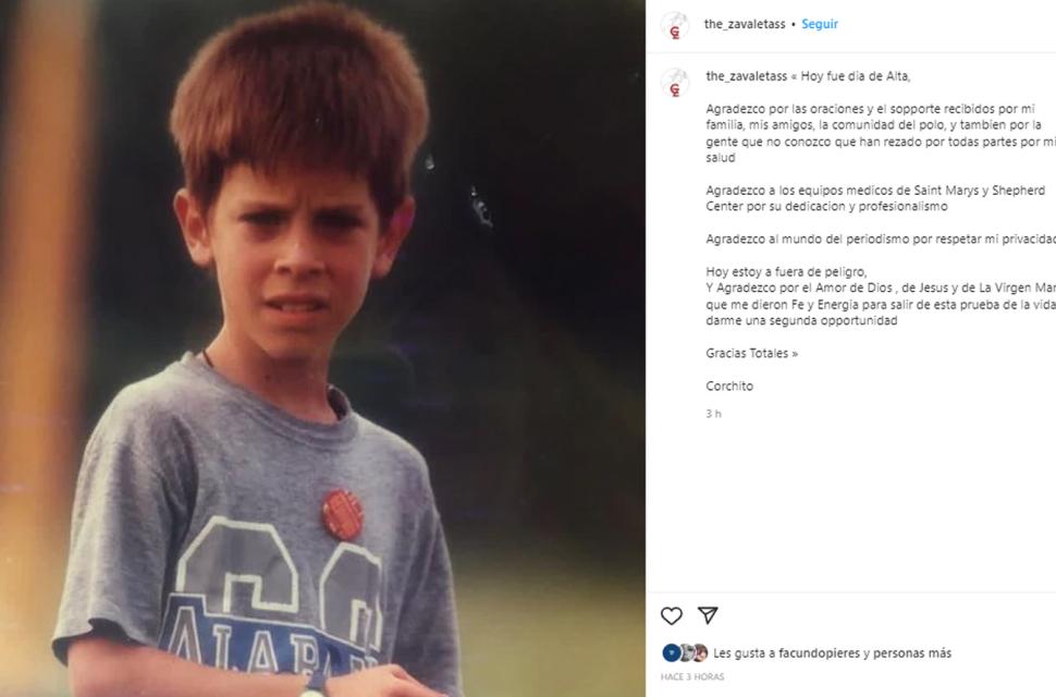 El posteo que realizó en sus redes sociales.