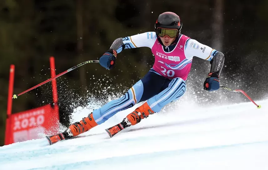 Tiziano Gravier practica esquí andino desde los tres años