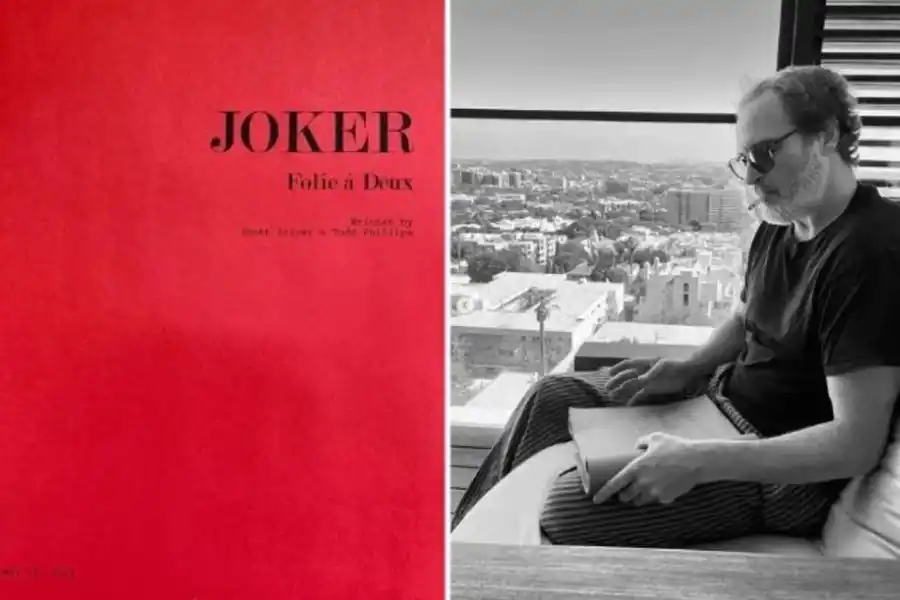 El director mostró el guion y al actor leyéndolo. (Instagram de Todd Phillips)