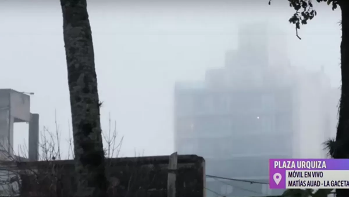 EN BARRIO SUR. Los edificios amanecieron cubiertos esta mañana en buena parte de la ciudad.