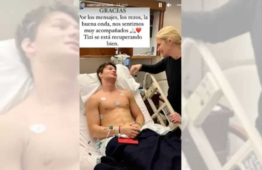 Primera foto de Tiziano Gravier después de la cirugía