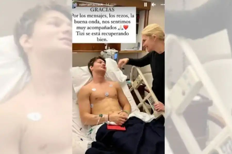 Primera foto de Tiziano Gravier después de la cirugía