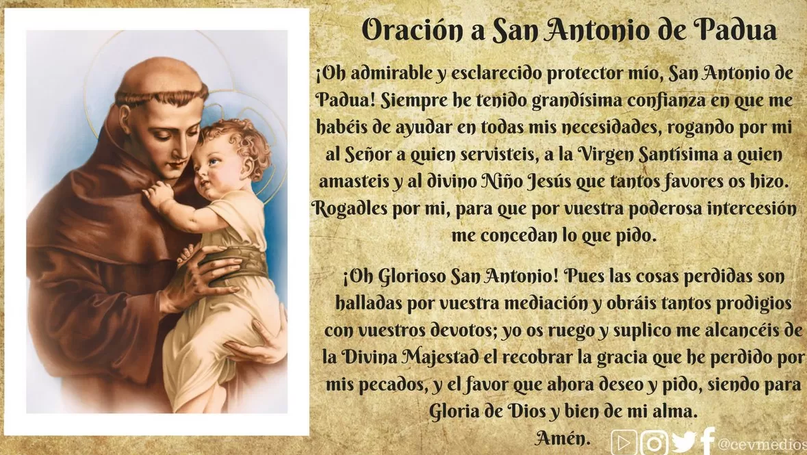 Oración a San Antonio de Padua