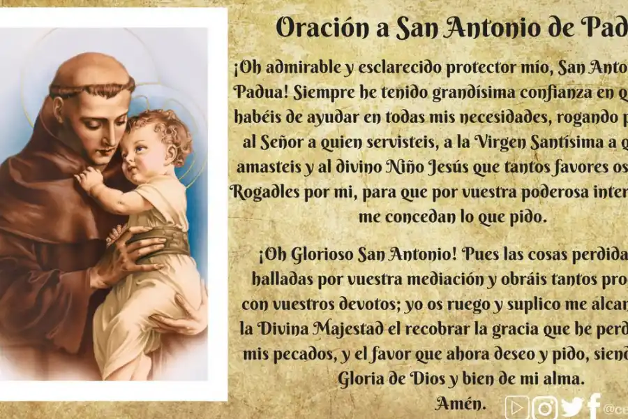 Oración a San Antonio de Padua