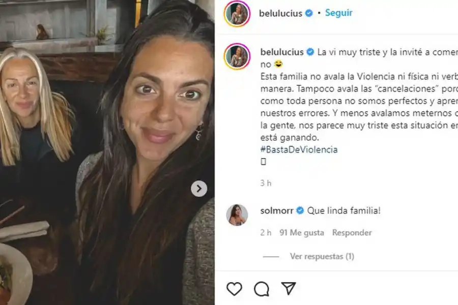 Belu Lucius apoyó a su hermana 