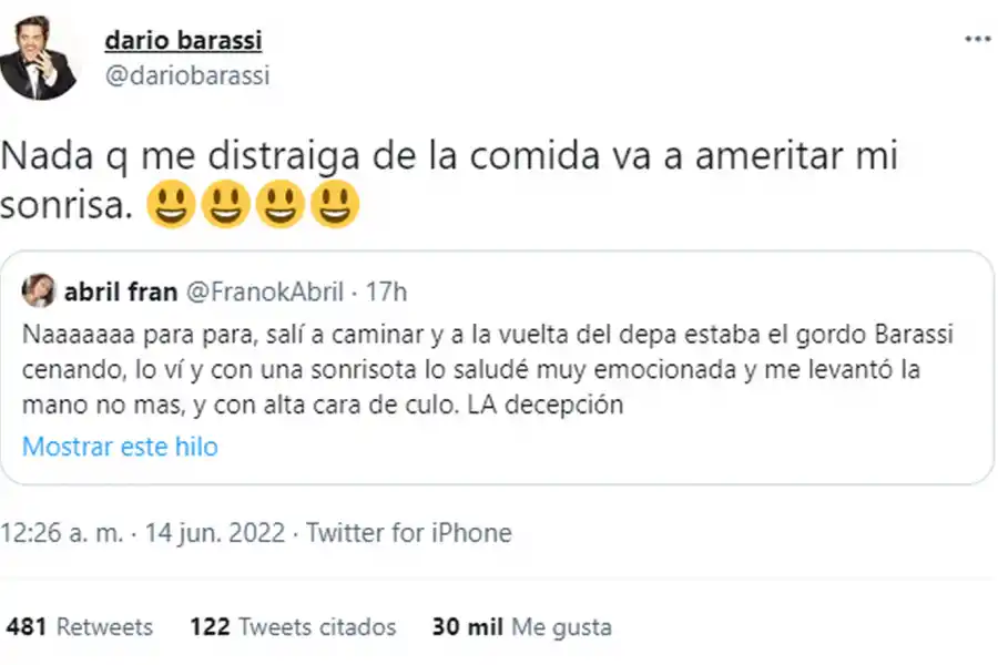 Darío Barassi se enfrentó con una seguidora que se “decepcionó” al saludarlo en la calle