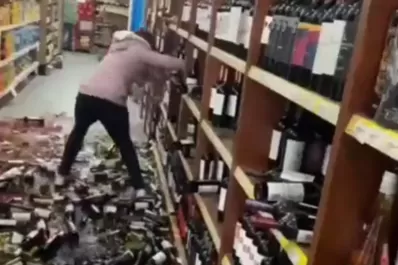 Qué dijo la mujer que rompió botellas de vidrio de una góndola tras ser despedida