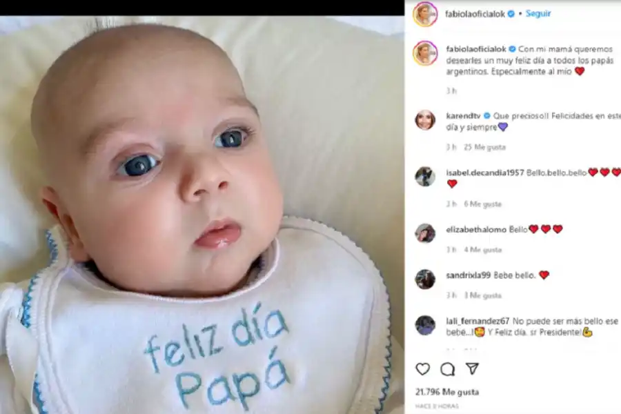 Fabiola Yáñez saludó a Alberto Fernández con una foto de su hijo Francisco.