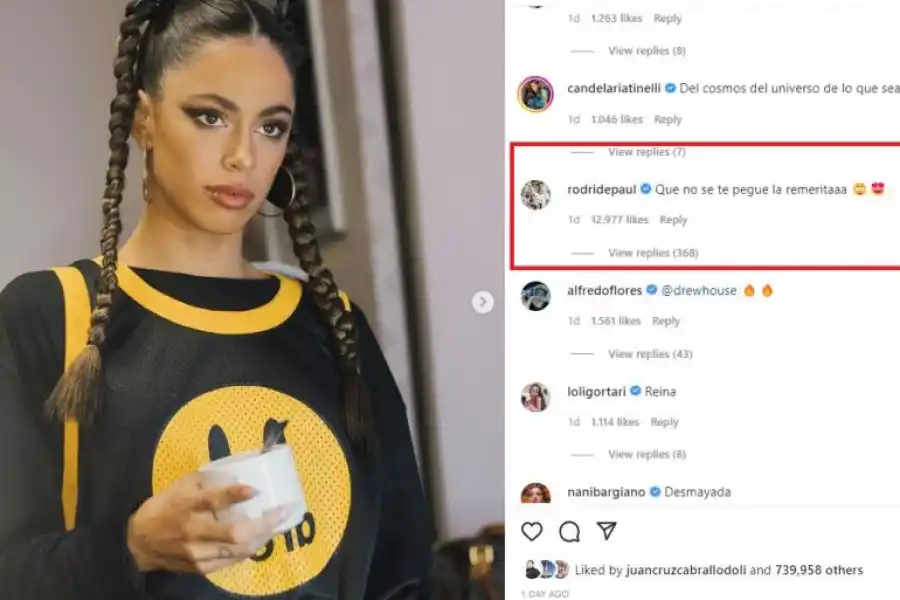 Rodrigo de Paul realizó un raro comentario a una foto de Tini Stoessel y dividió a los seguidores