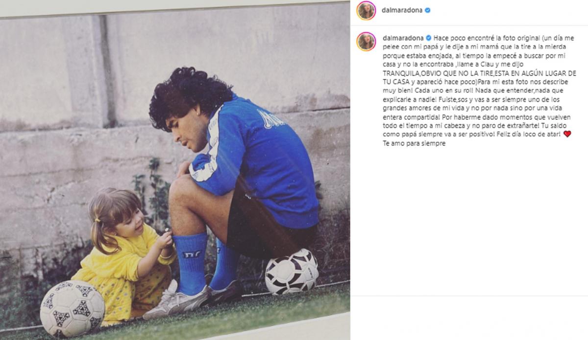 El recuerdo de Dalma Maradona a Diego en el Día del Padre