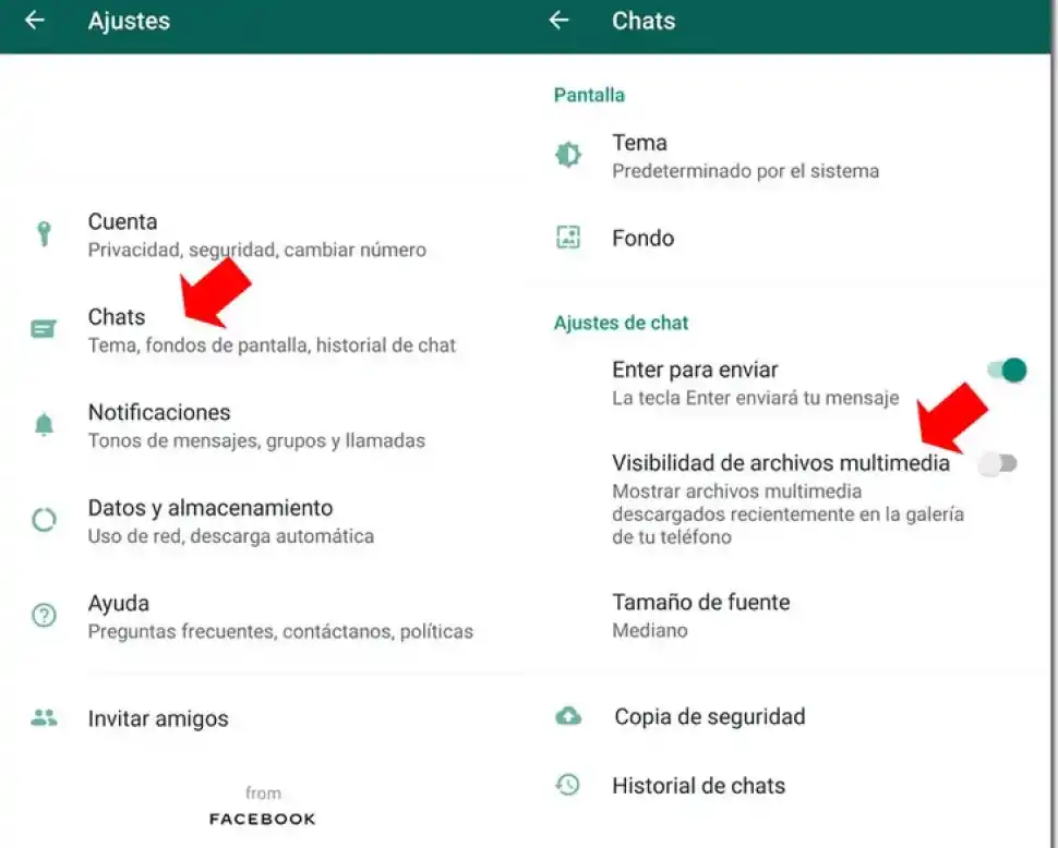 WhatsApp. Cómo configurar la descarga multimedia.
