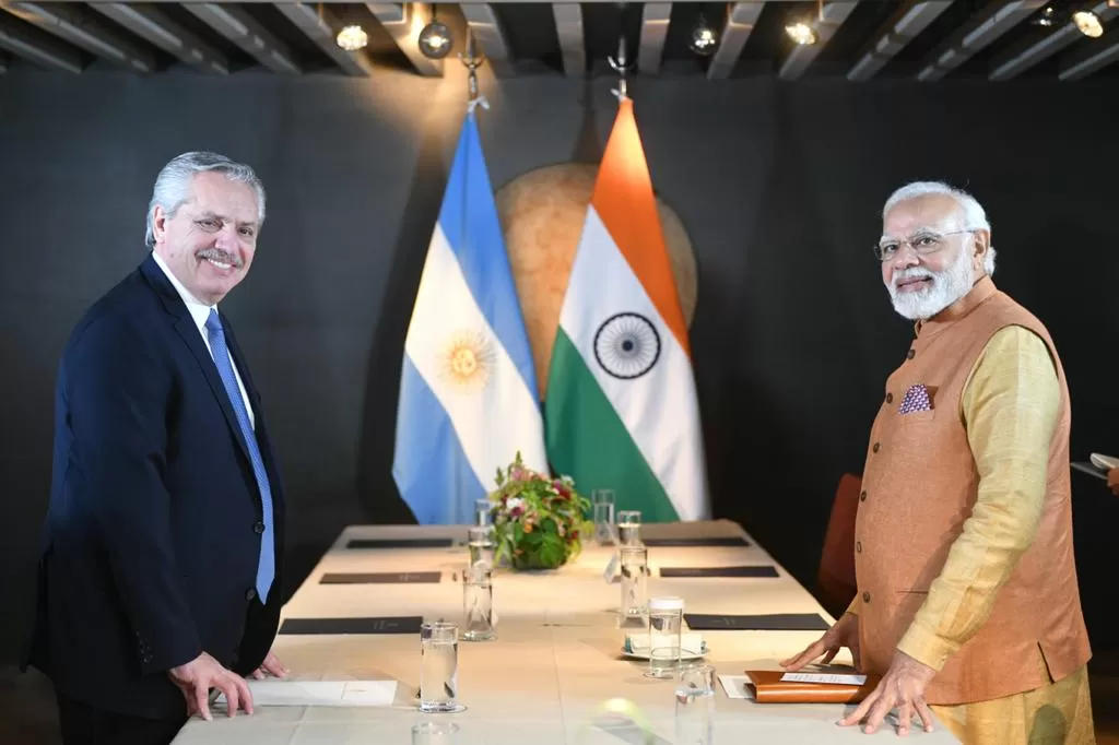 Alberto Fernández se reunión con el primer ministro de La India. 