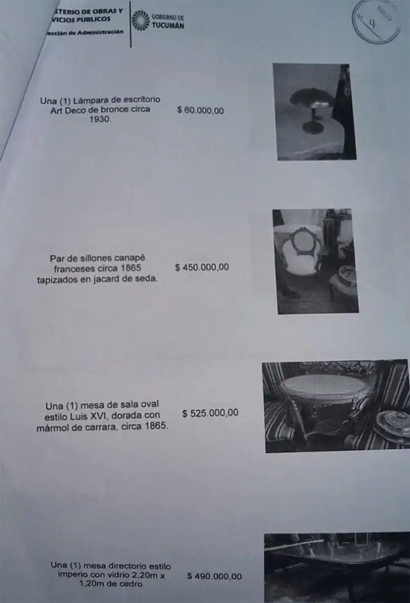 Bussi, sobre el millonario cotejo de precios para muebles antiguos en Obras Públicas: Es bochornoso