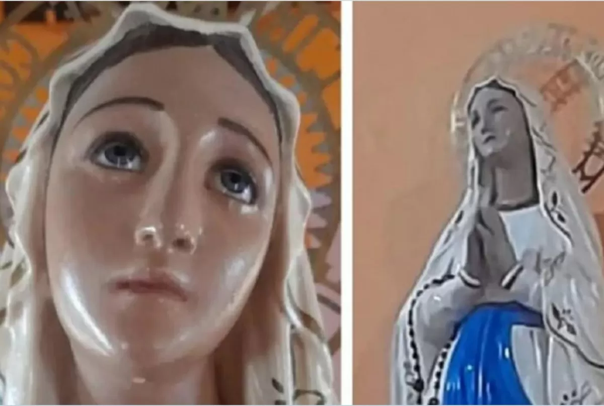 Video: conmoción en un pueblo santiagueño por las lágrimas de la imagen de una Virgen