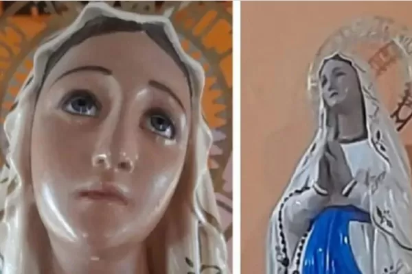 Video: conmociÃ³n en un pueblo santiagueÃ±o por las lÃ¡grimas de la imagen de  una Virgen