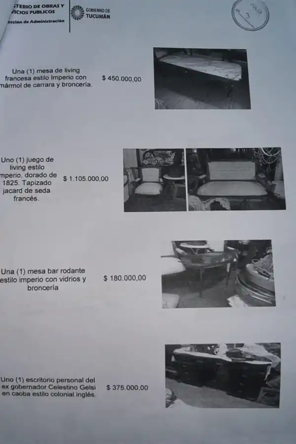 El Gobierno frenó el proceso de compra de muebles antiguos para el ministro Soria