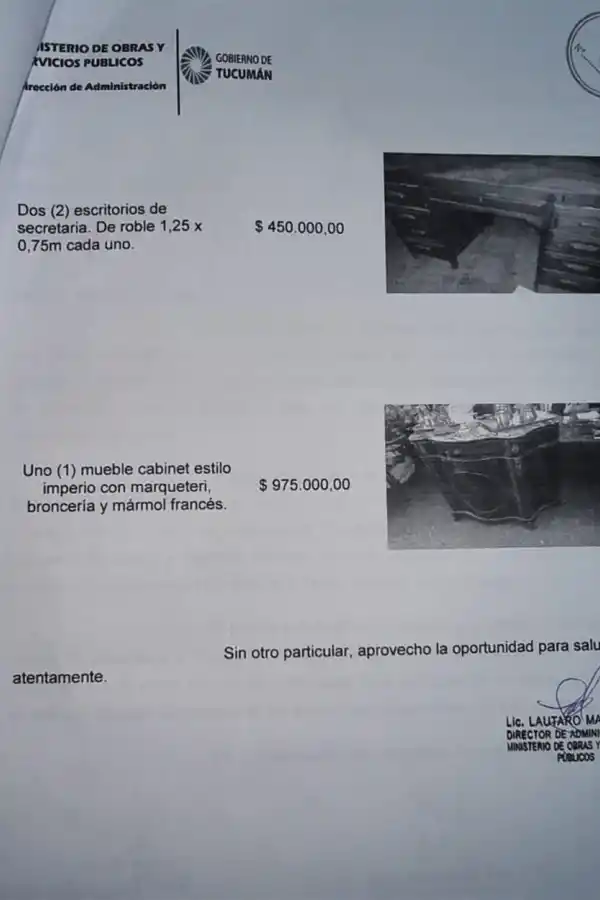 El Gobierno frenó el proceso de compra de muebles antiguos para el ministro Soria