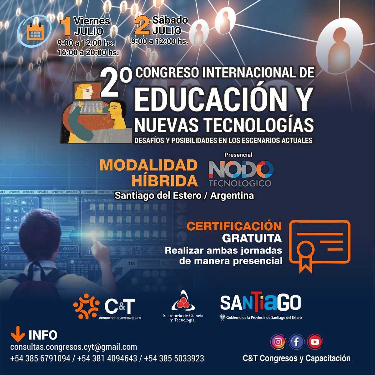 Organizan el II Congreso Internacional de Educación y Nuevas Tecnologías