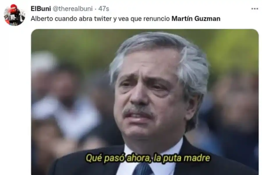 Memes en Twitter por la renuncia de Martín Guzmán
