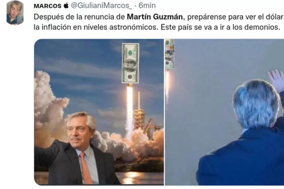 Memes en Twitter por la renuncia de Martín Guzmán