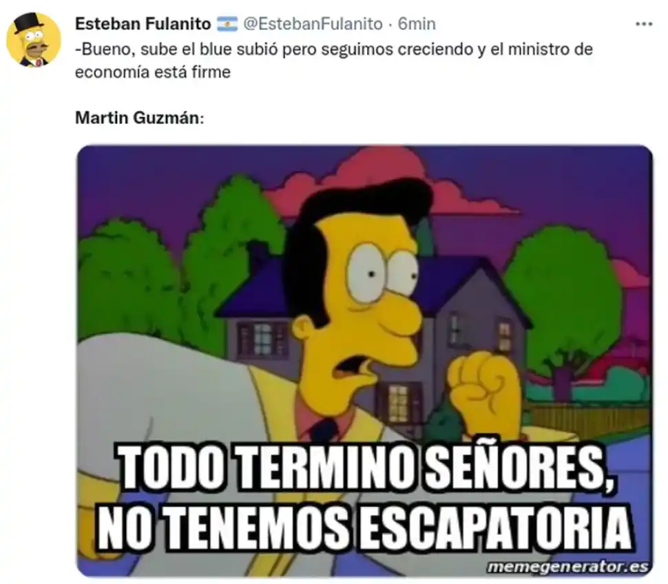 Memes en Twitter por la renuncia de Martín Guzmán