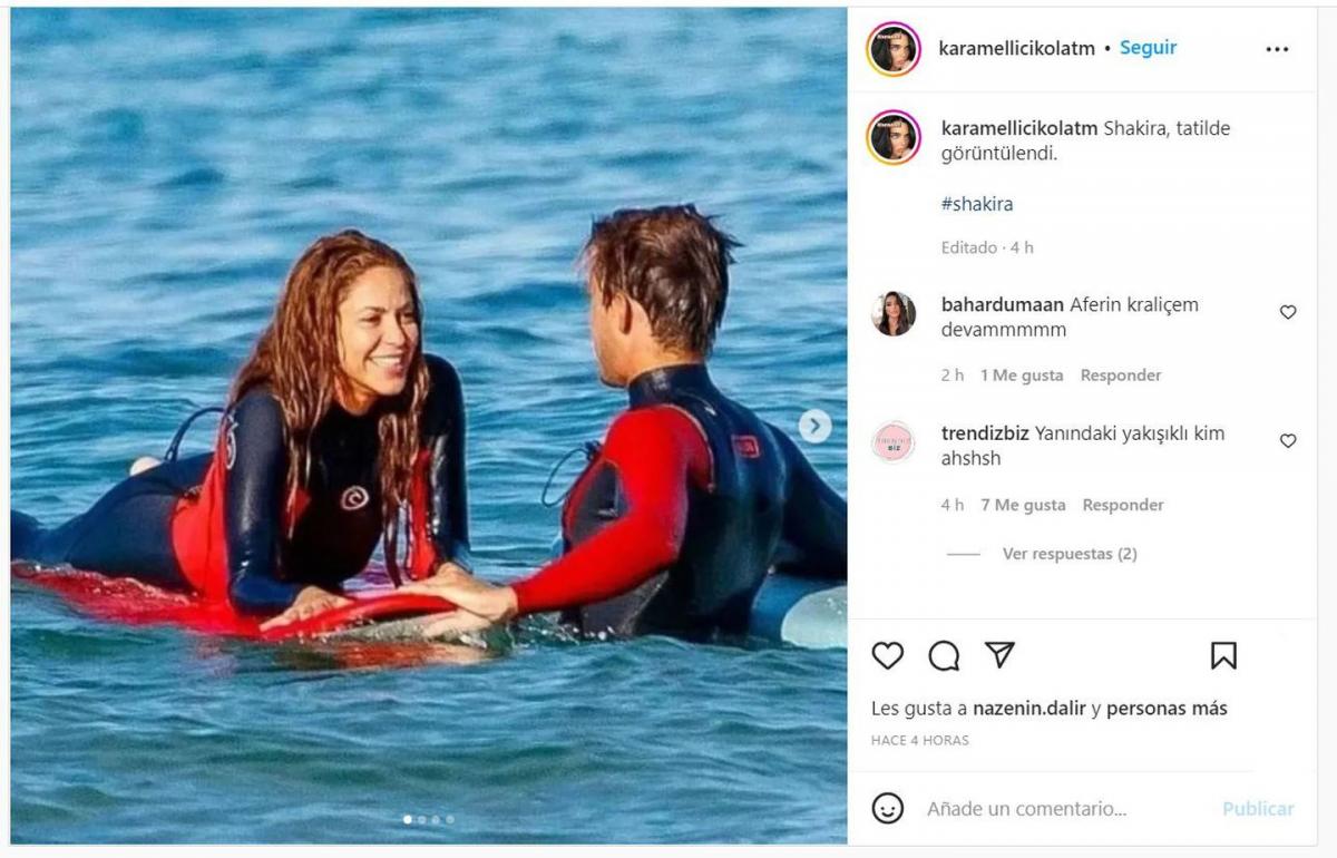 Las fotos de Shakira junto a su instructor de surf