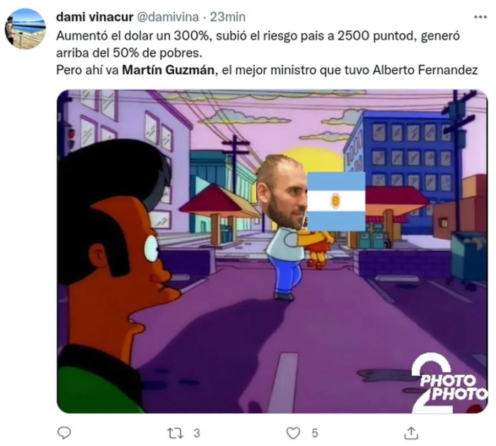 Memes en Twitter por la renuncia de Martín Guzmán