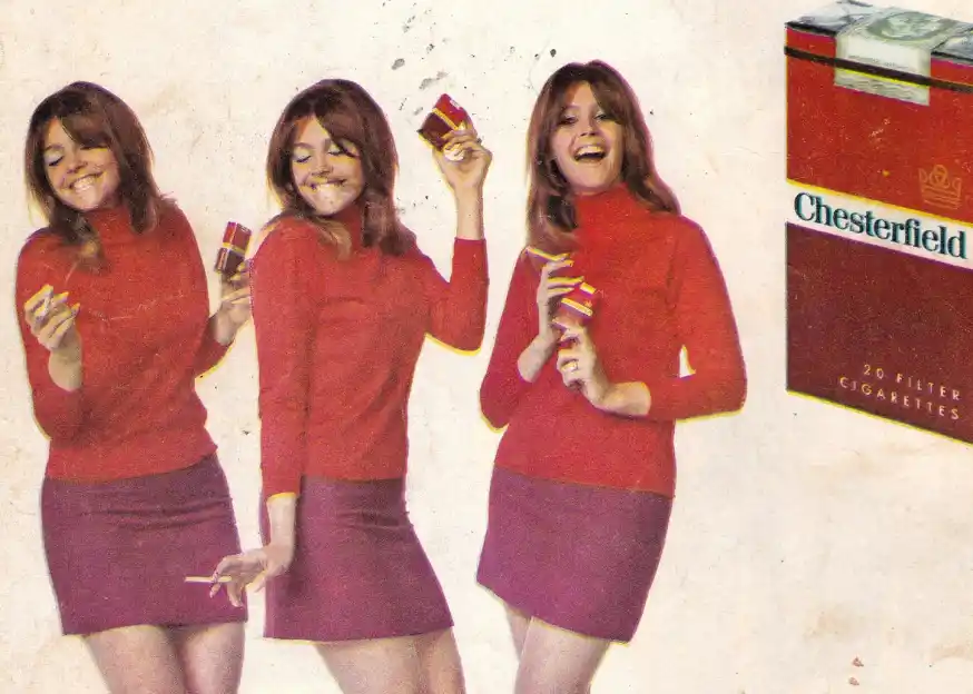 Parte de la publicidad de cigarrillos.