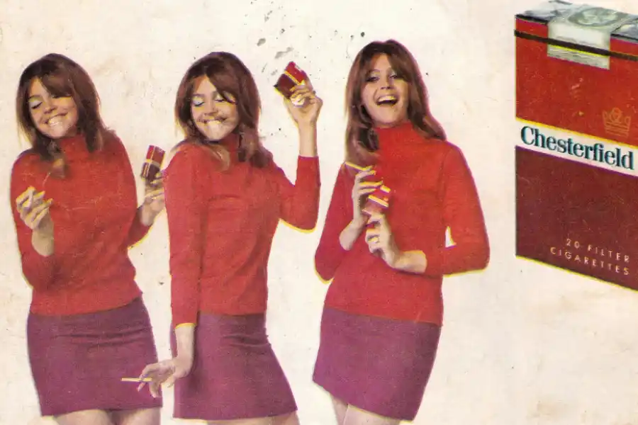 Parte de la publicidad de cigarrillos.