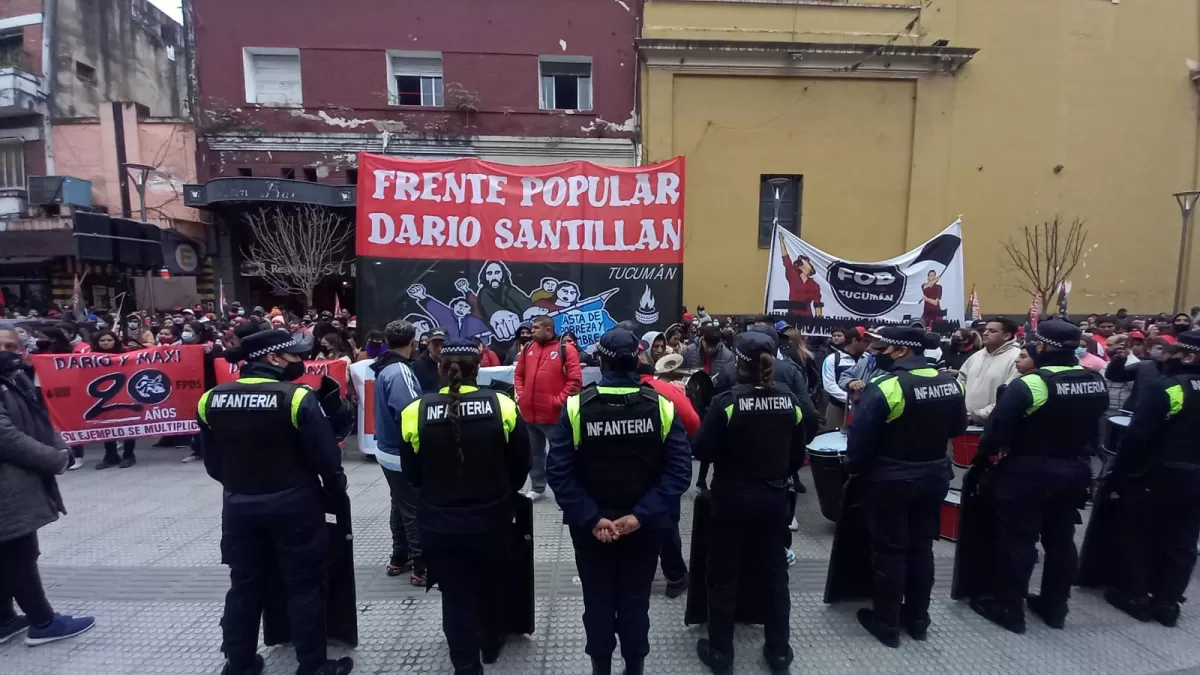Protesta del Frente Darío Santillán. 