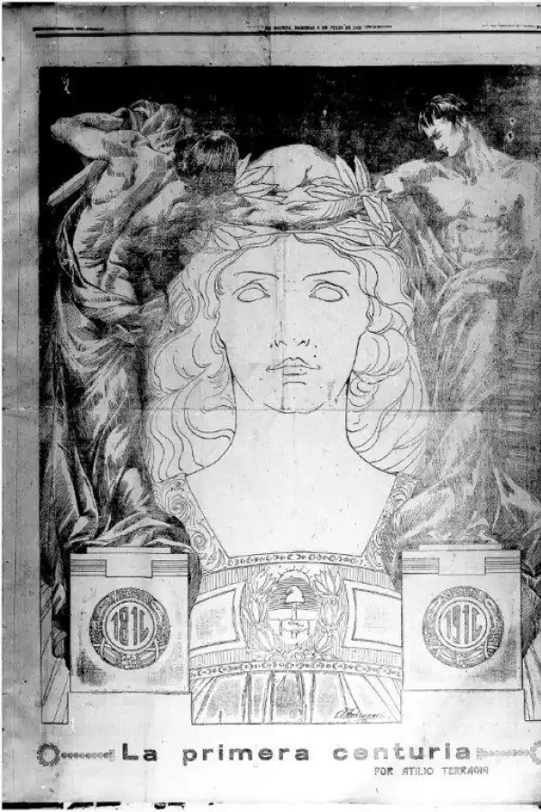 EN LA GACETA. Para el Centenario, la ilustración de Atilio Terragni -que exponía sus obras en Tucumán- causó impacto. 