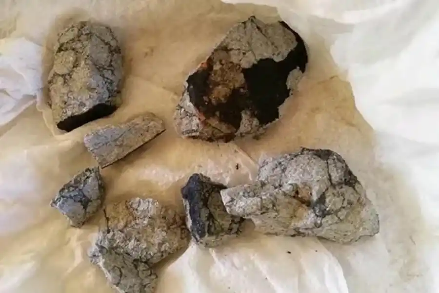 Fragmentos de meteoritos.