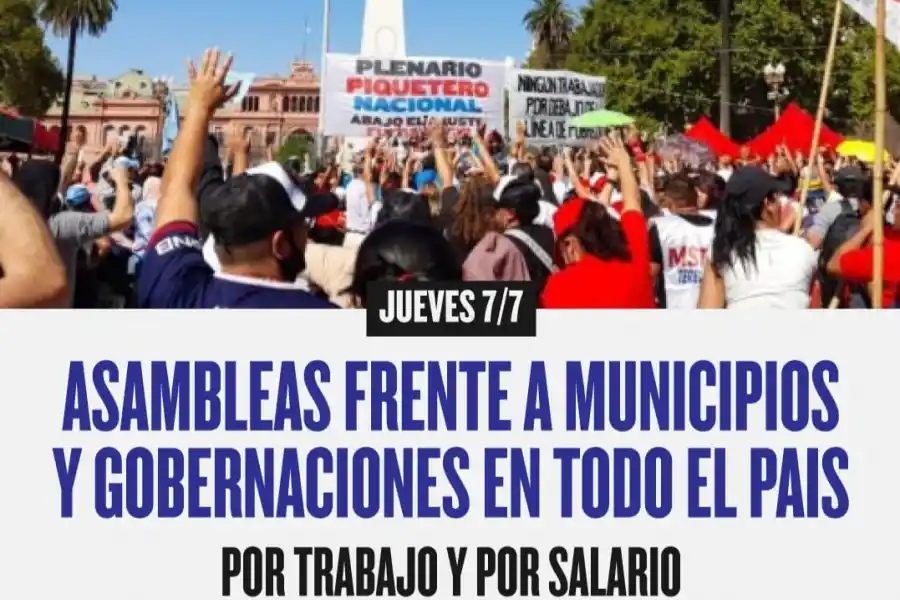 Unidad Piquetera llevará adelante protestas frente a sedes municipales de Tucumán