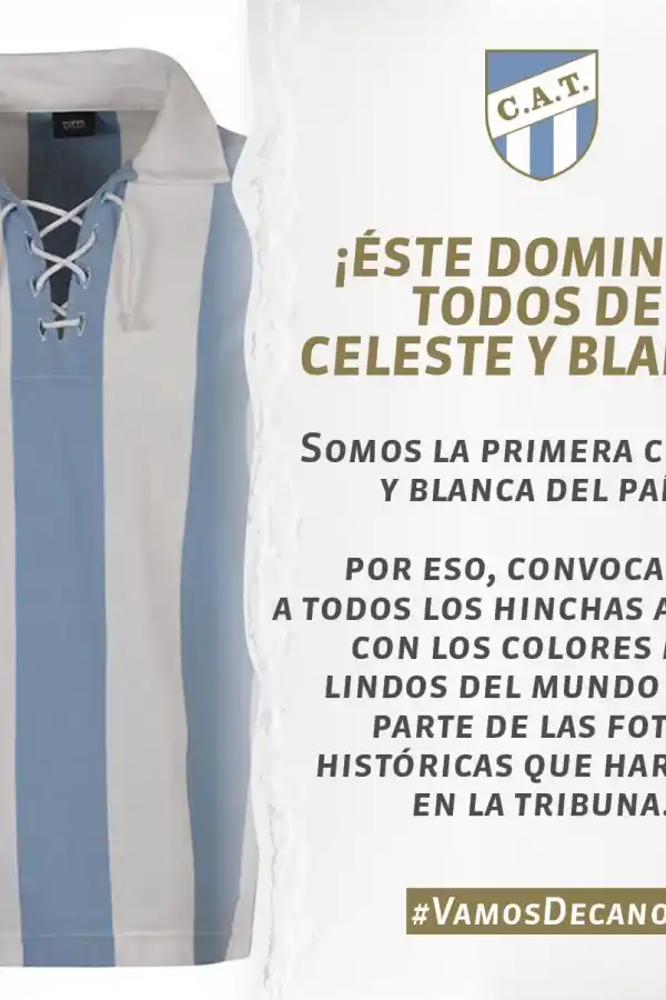 ¡Este domingo, con la celeste y blanca!, la campaña de Atlético