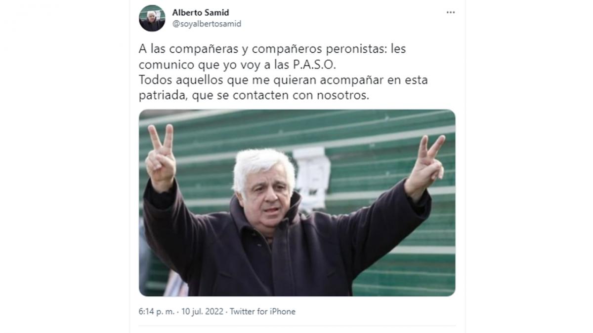 Alberto Samid lanzó su candidatura como presidente y dijo qué medidas implementaría
