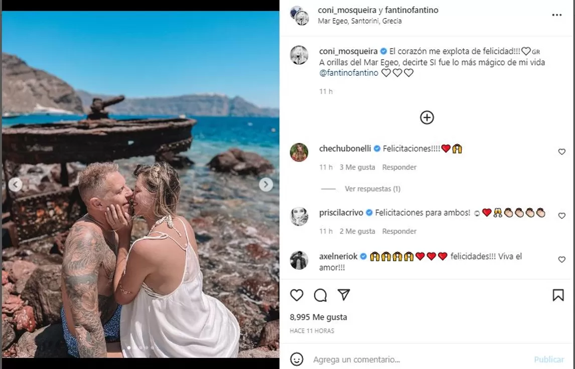 Foto tomada de Instagram: @fantinofantino y @coni_mosquiera