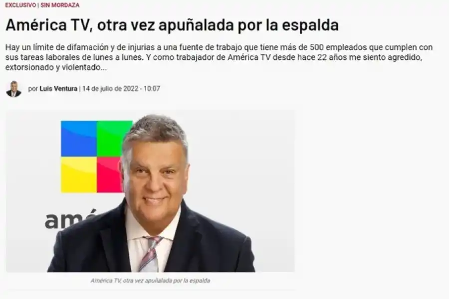 La carta abierta de Luis Ventura.