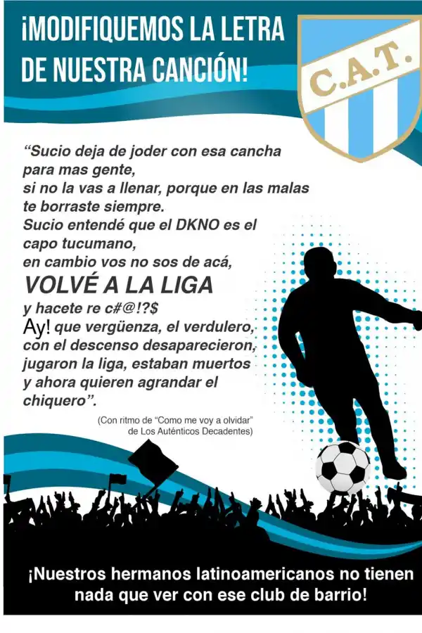 Los hinchas de Atlético lanzaron una movida para cambiar una canción xenófoba