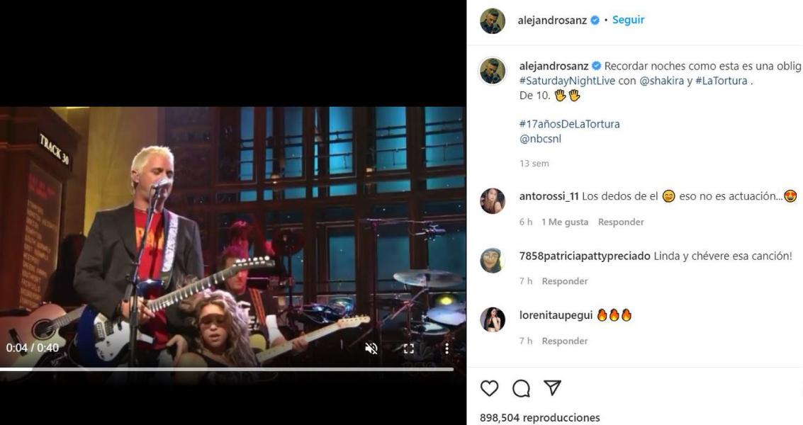 El posteo de Alejandro Sanz.