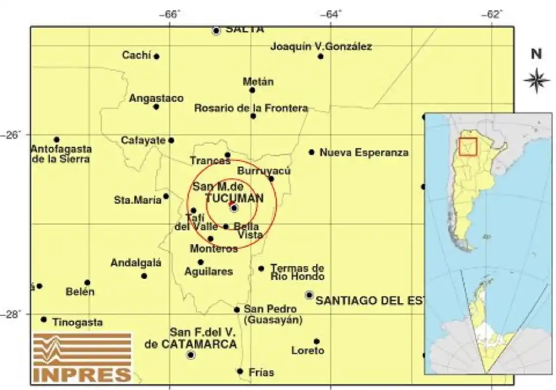 Un leve temblor se sintió en Tucumán durante la mañana