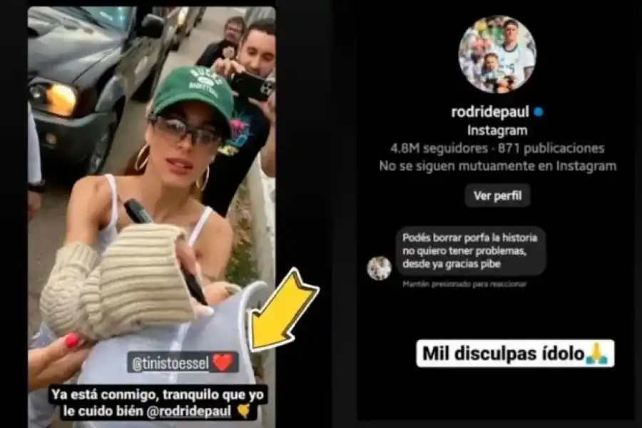 El chat de De Paul con el jugador paraguayo.