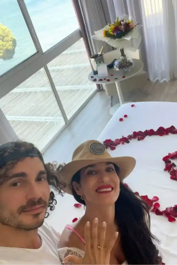 Silvina Escudero y su novio Federico.