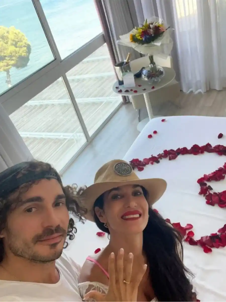 Silvina Escudero y su novio Federico.