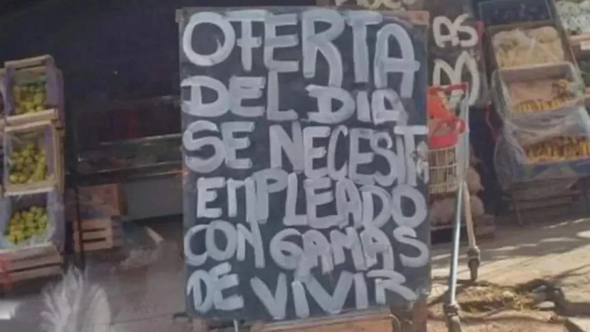 “Se necesita empleado con ganas de vivir”: el cartel de una verdulería que se volvió viral