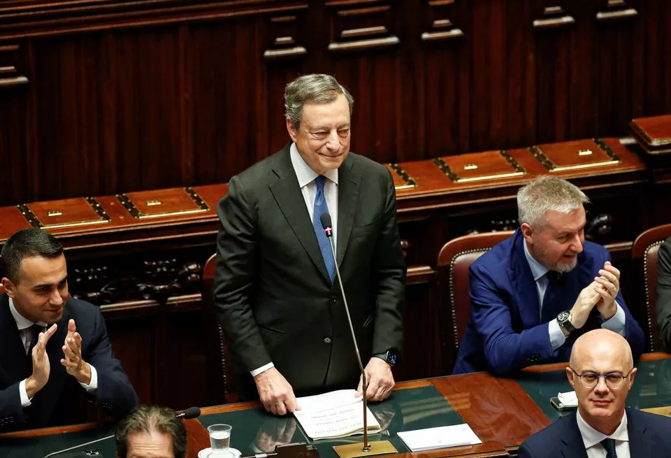 Mario Draghi presentó la renuncia indeclinable como primer ministro de Italia. Foto de Reuters