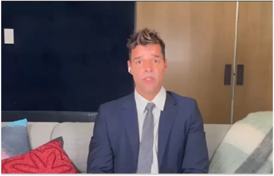 Captura del video en el que habla Ricky Martin.