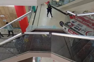 Intentó impedir un robo en un shopping y uno de los ladrones lo tiró de un primer piso