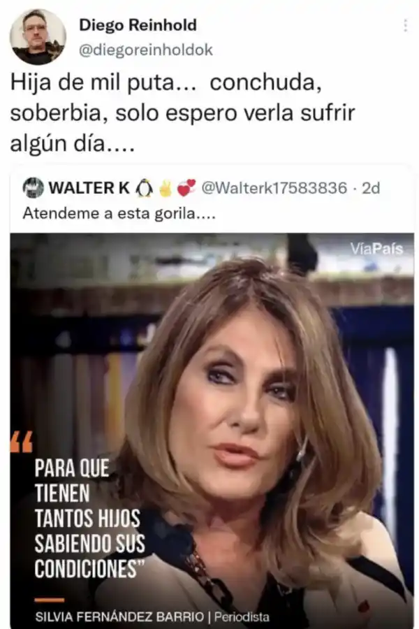 El tuit de Diego Reinhold.