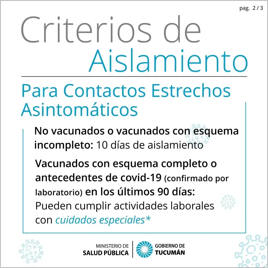 Cuáles son los criterios de aislamiento en Tucumán si diste positivo para covid-19