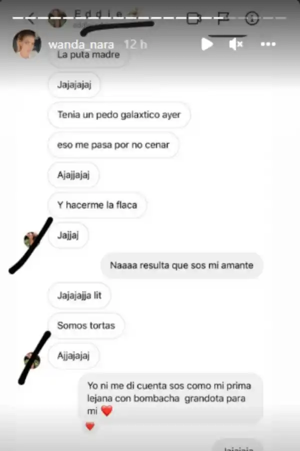 El chat que publicó en su Instagram.